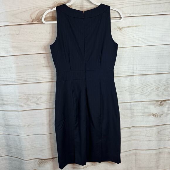 J.Crew Suiting Navy Blue Sleeveless Sheath Dress Size 2 - Picture 3 of 7